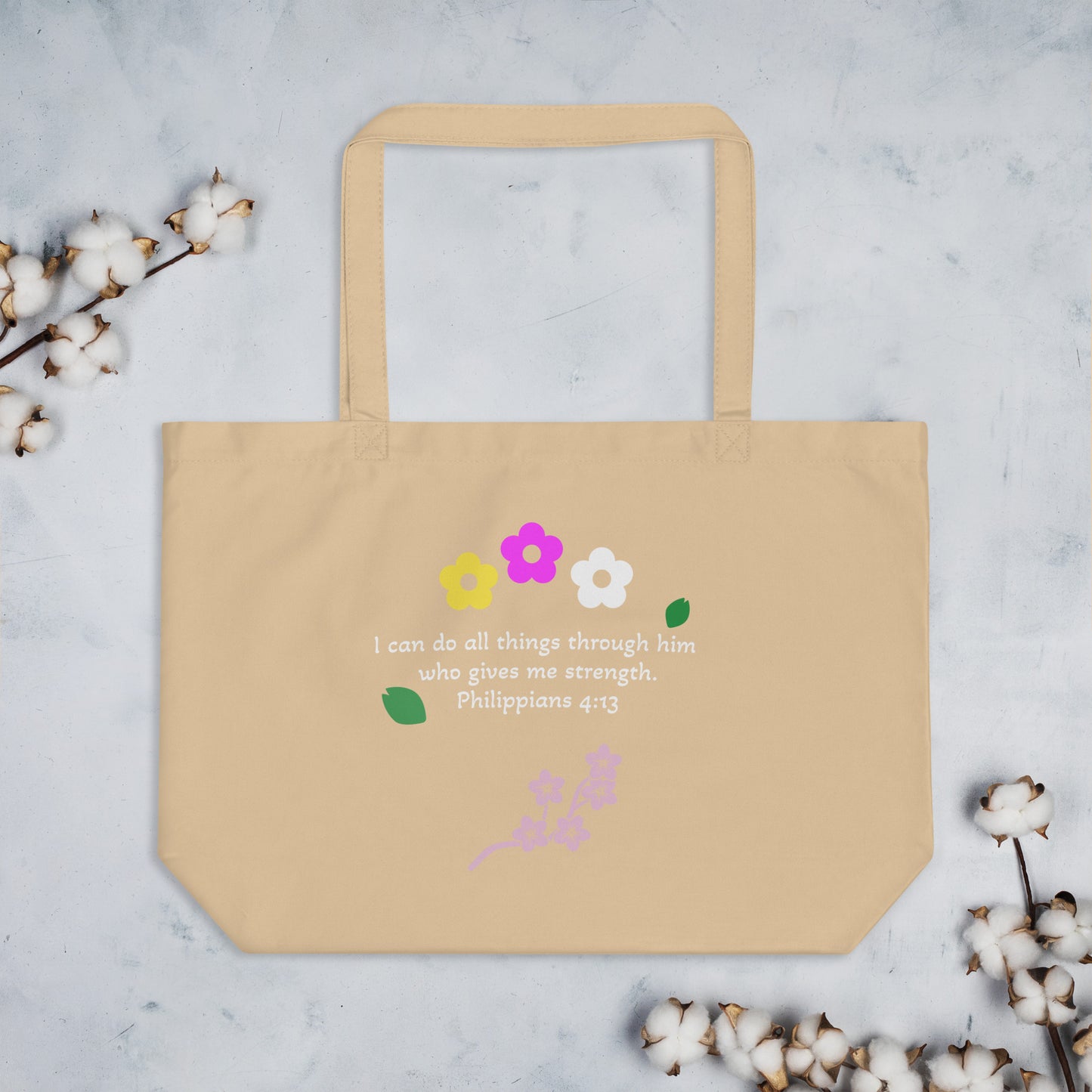 Large organic tote bag